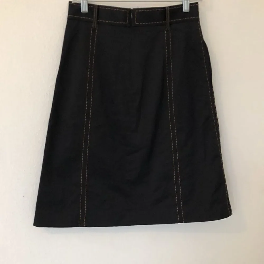 Gridear Black Button Front Western Cowgirl Denim Skirt Size 3